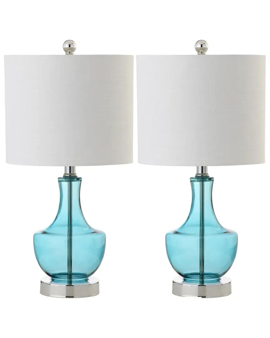 Colette Set of 2 Mini Table Lamps - Blue, Glass