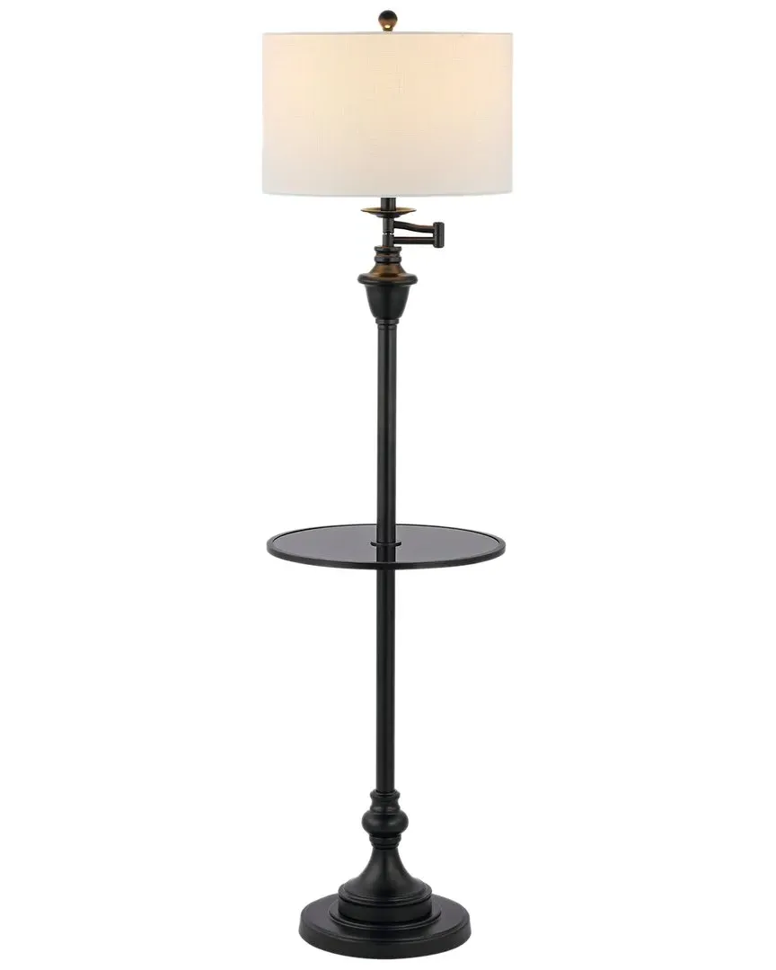 Cora End Table Floor Lamp - Black, Metal image
