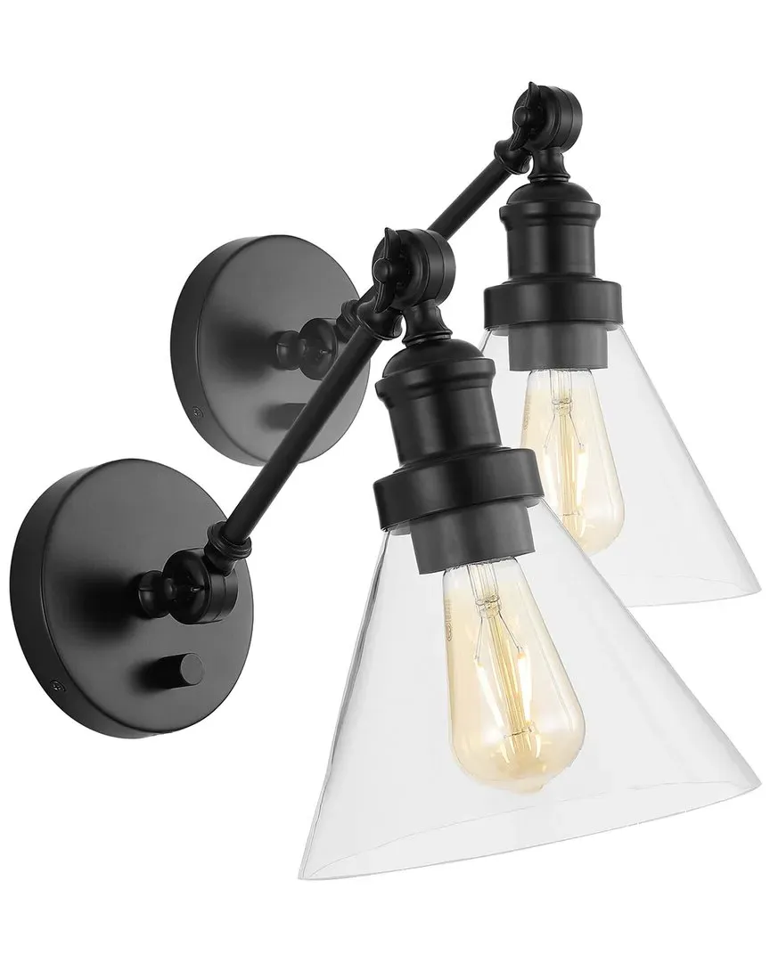 Cowie Adjustable Wall Sconce Set - Bronze, Glass