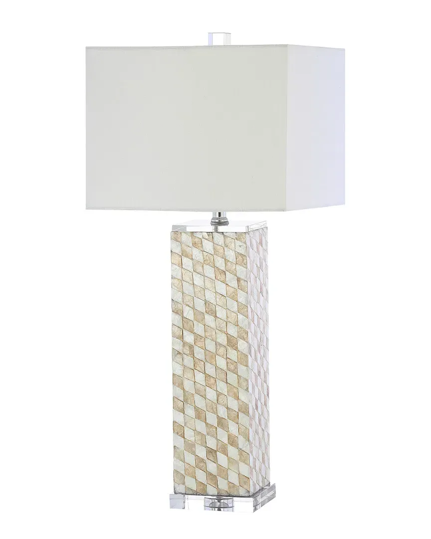 Daniel 30.5in Seashell Crystal LED Table Lamp - Cream, Resin