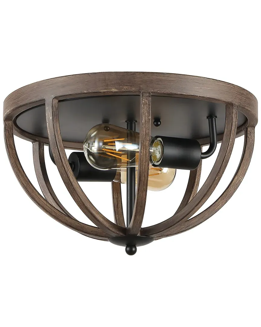 Darlene 2-Light Flush Mount - Brown, Metal