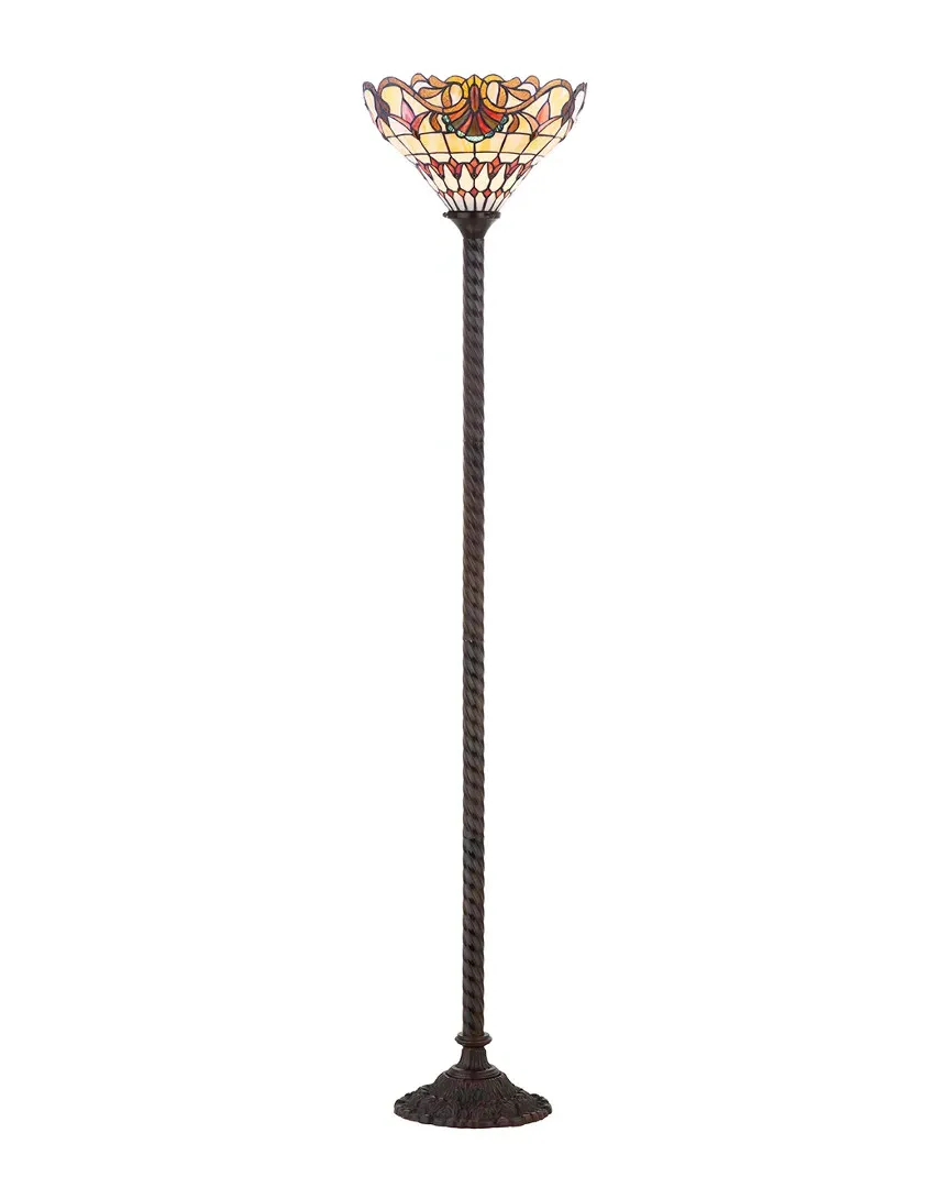 Davis Tiffany-Style Torchiere Floor Lamp - Seashell, Chrome