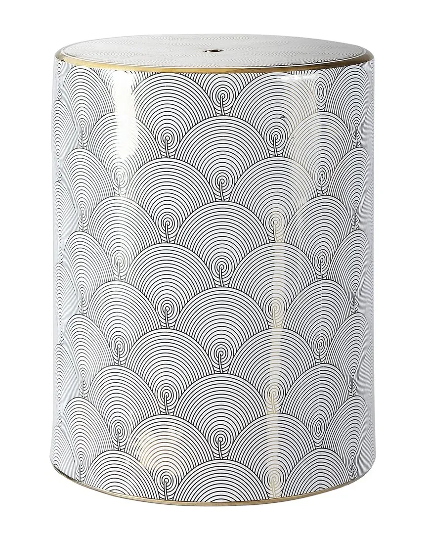 Fish Scale Ceramic Garden Stool - White