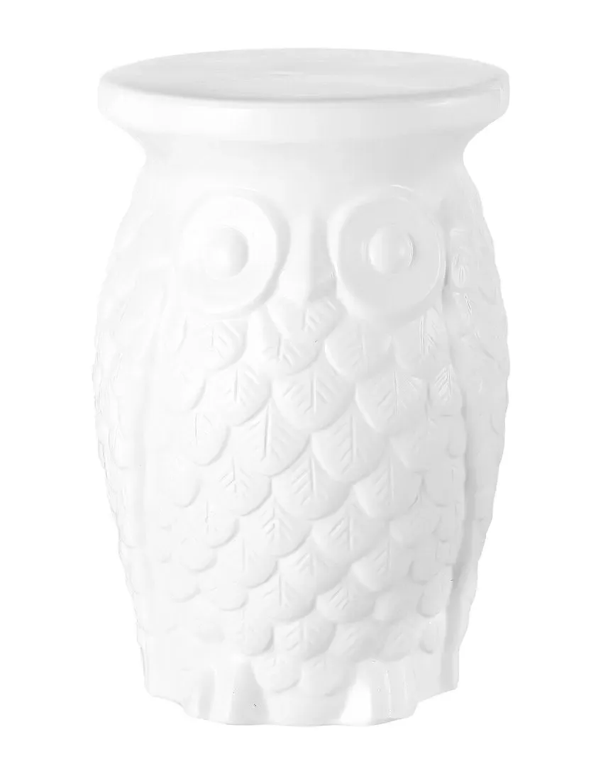 Groovy Owl Ceramic Garden Stool - White image