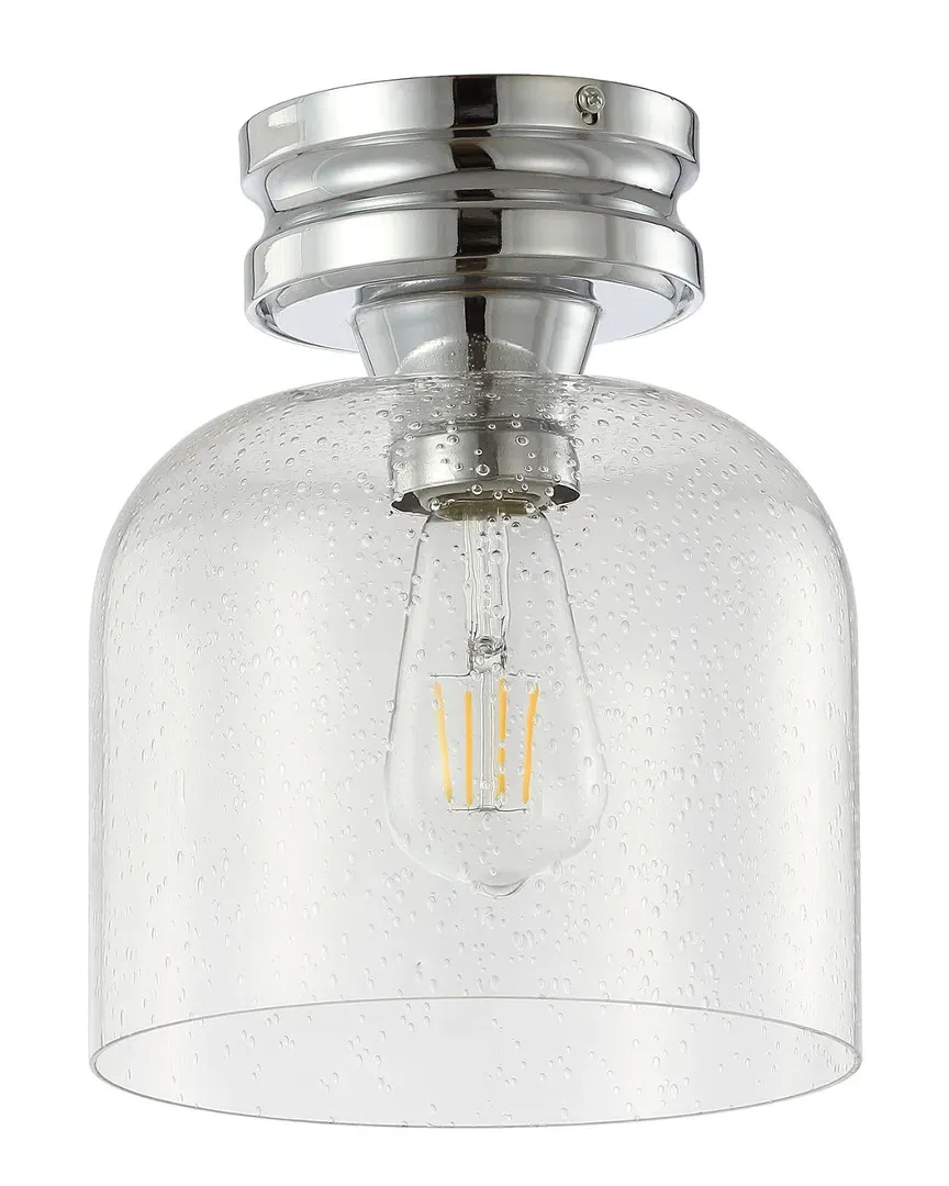 Domenic 7.75in Metal Bubbled Glass LED Flush Mount - Chrome image