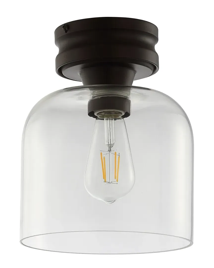 Domenic 7.75in Metal Glass LED Flush Mount - Oil Rubbed Bronze