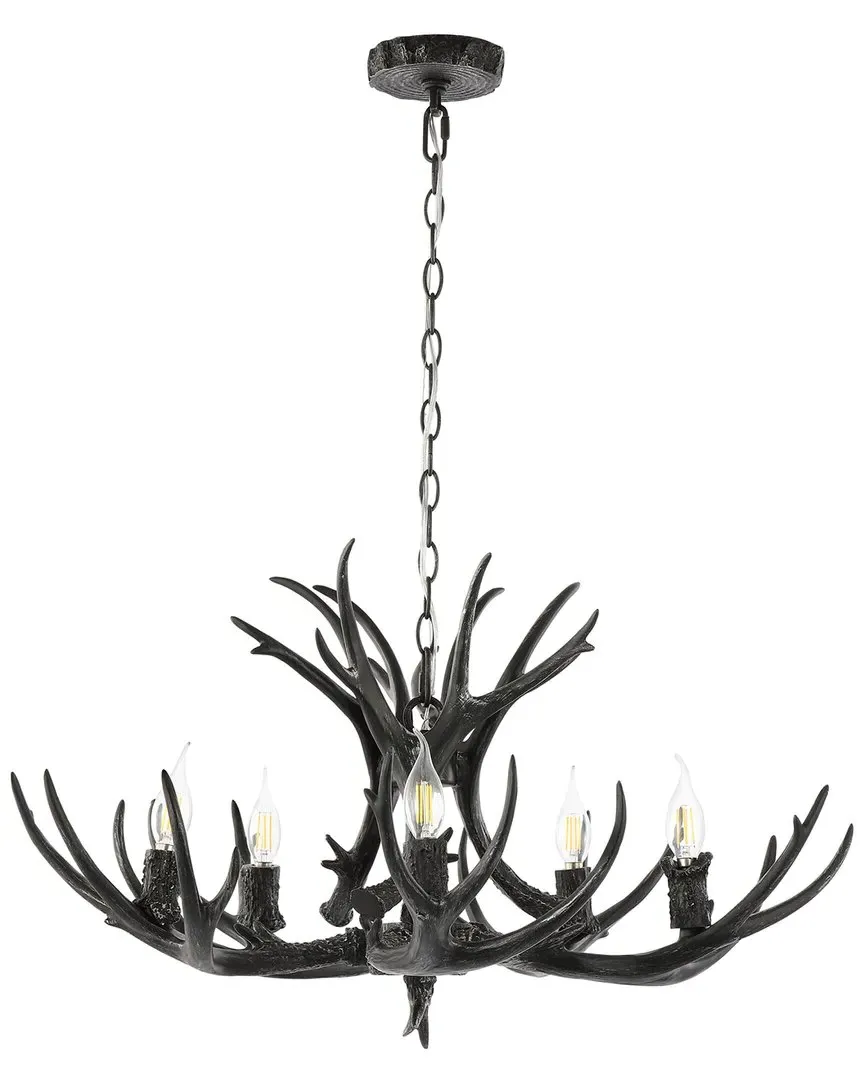 Eldora 5-Light Rustic LED Chandelier - Black image