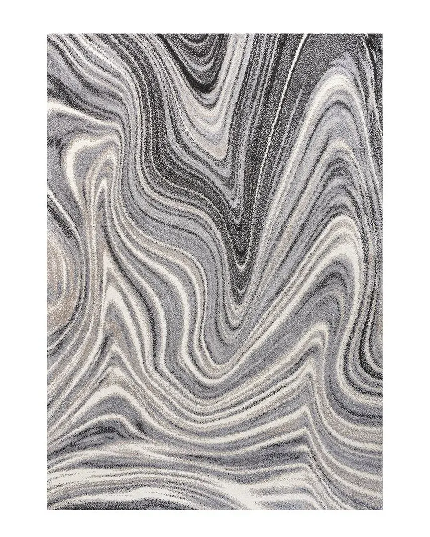 Eleni Abstract Marble Area Rug - Charcoal, Polypropylene