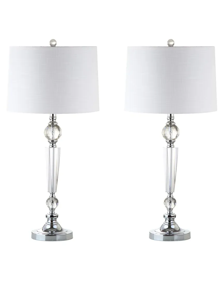 Emma Set of 2 Crystal LED Table Lamps - Clear