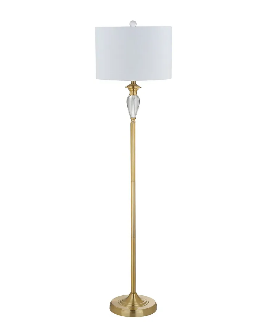 Evelyn 60in Crystal Metal LED Floor Lamp - Brass Gold