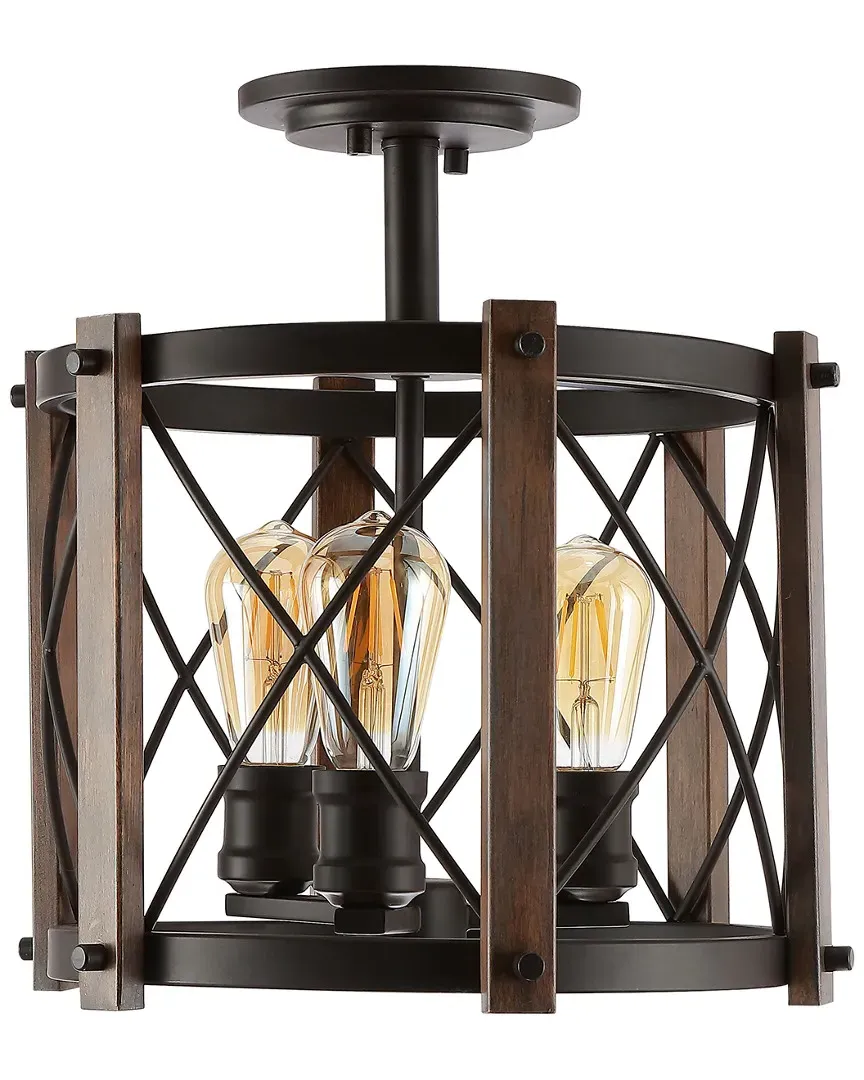 Ferme 3-Light Flush Mount - Oil Rubbed Bronze, Iron