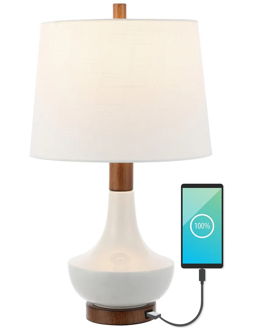 Finn Mini Table Lamp - Brown Wood Finish