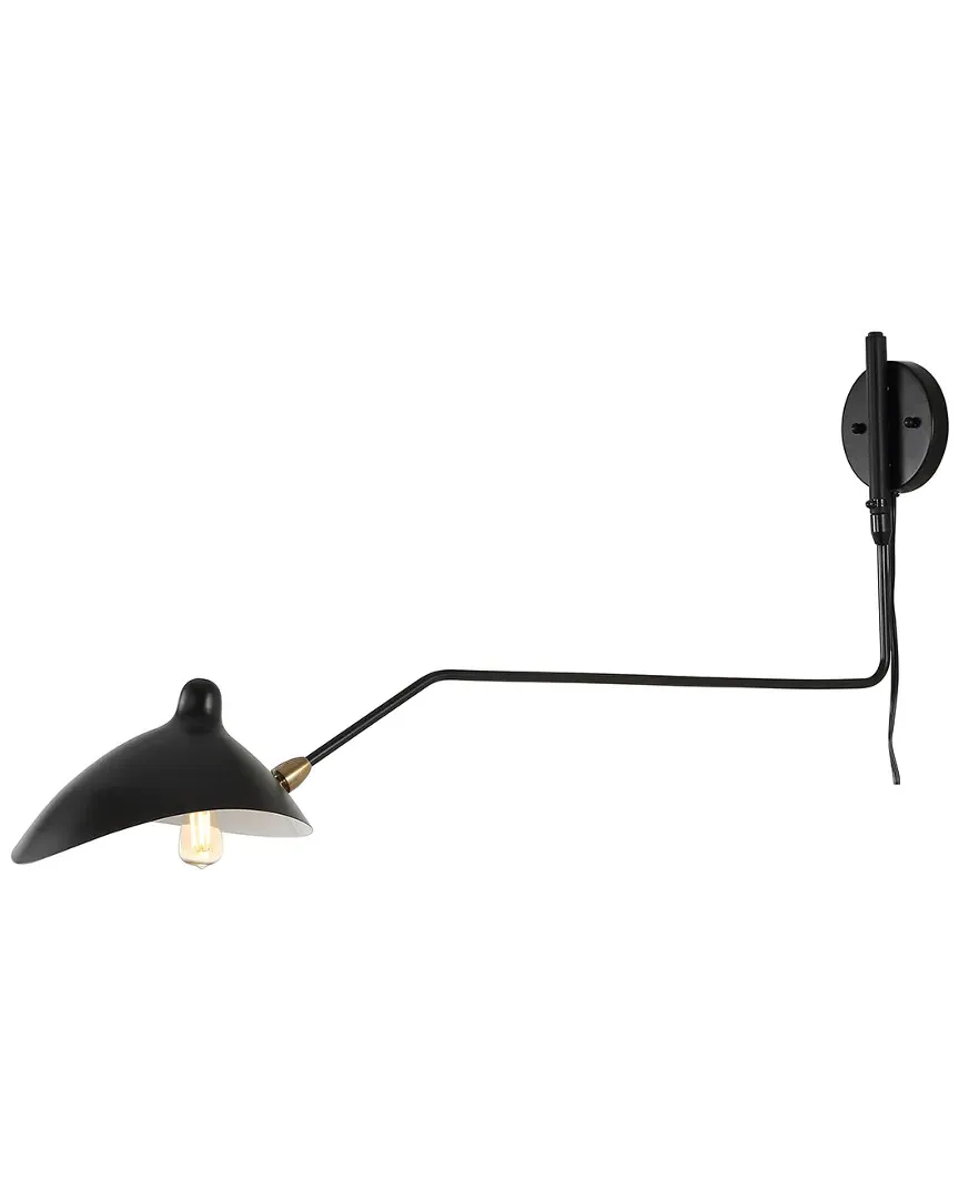 Frank 8.5in Swing LED Wall Sconce - Black, Brass Gold image