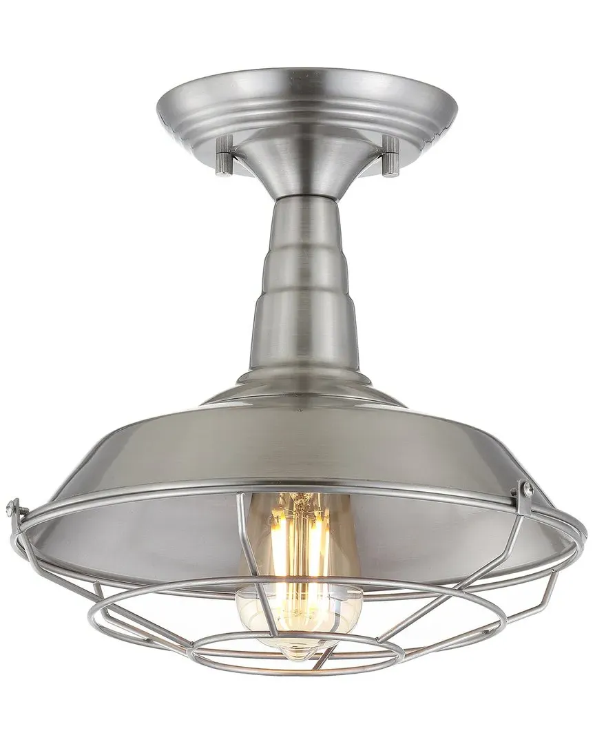 Gabe 10.2in Metal LED Semi-Flush Mount - Brushed Nickel