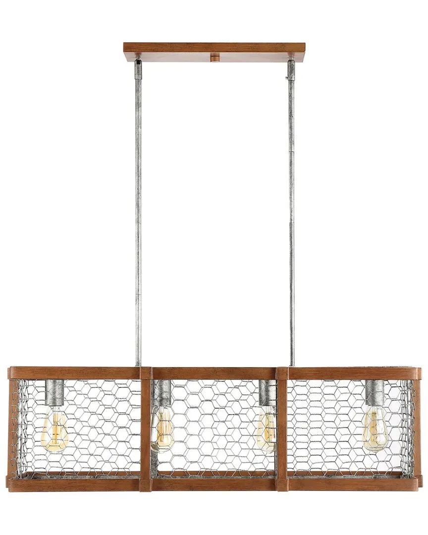 Gaines Linear 4-Light Adjustable Iron LED Pendant - Brown