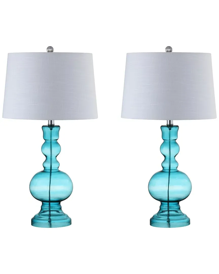 Genie Set of 2 Table Lamps - Aqua, Glass image