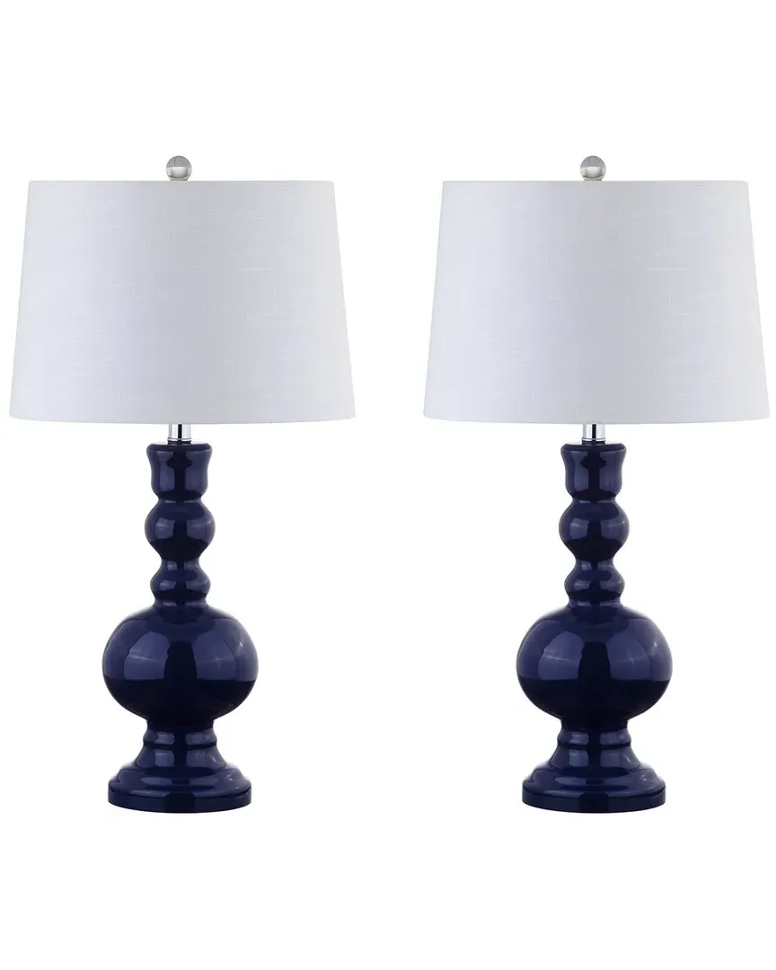 Genie Set of 2 Table Lamps - Navy, Glass