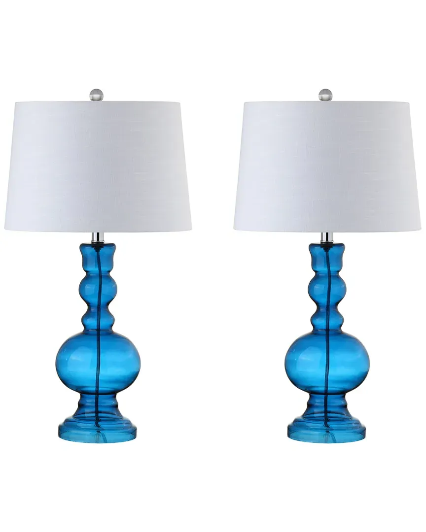 Genie Set of 2 Table Lamps - Night Blue, Glass