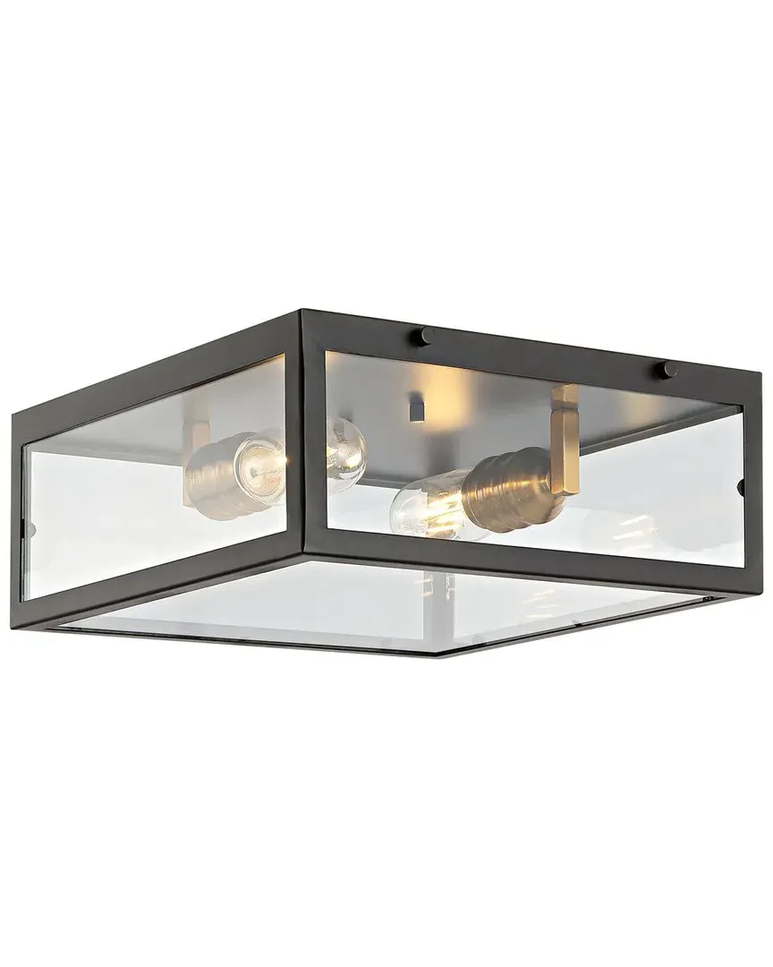 Grayson 12in 2-Light LED Flush Mount - Bronze, Glass image