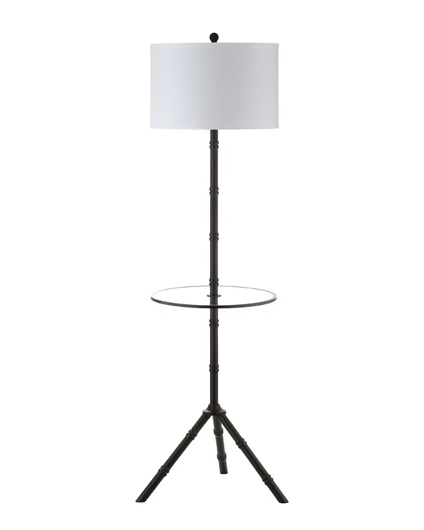 Hall 62in Metal LED End Table Floor Lamp - Bronze, Linen