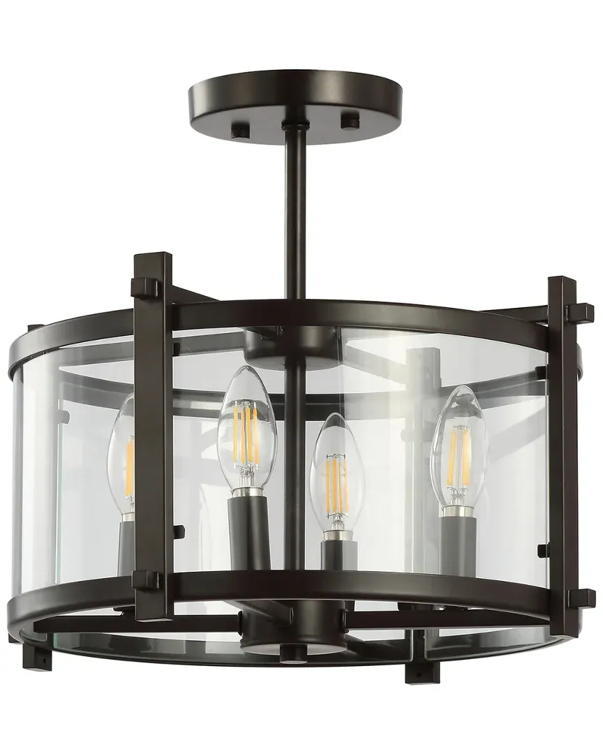Hampdon 15in Drum LED Flush Mount - Bronze