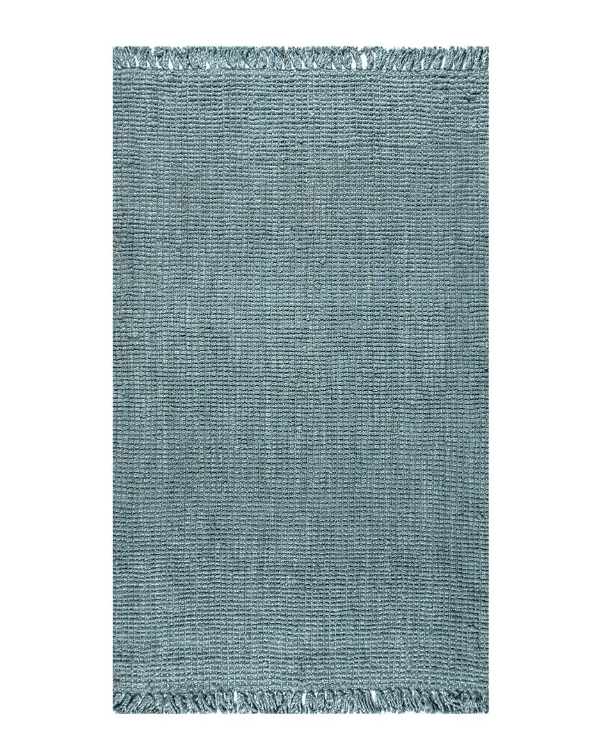 Hand-Woven Rug - Light Blue, Jute