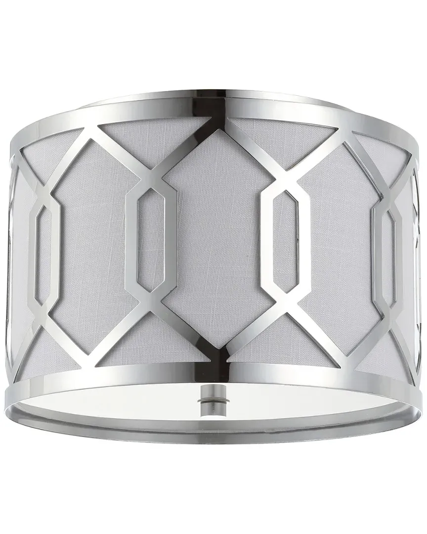 Hex 2-Light Flush Mount Ceiling Light - Chrome, Metal image
