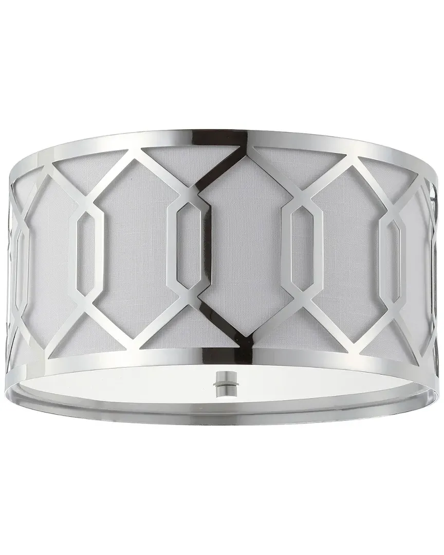 Hex 3-Light Flush Mount Ceiling Light - Chrome, Metal