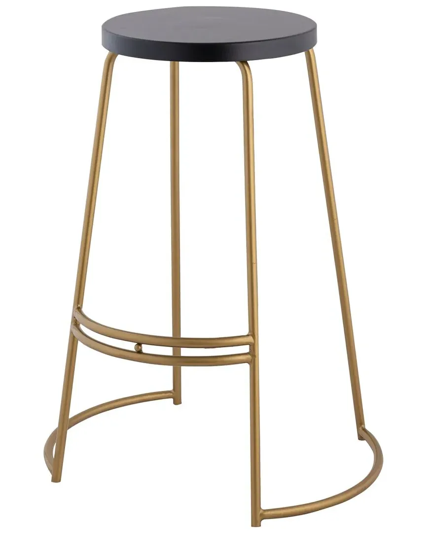 Hula Curved Backless Bar Stool - Black, Metal image