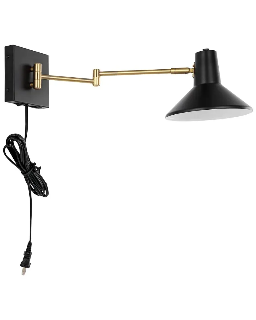 Hygge 16in USB Charging Port LED Sconce - Black, Iron image