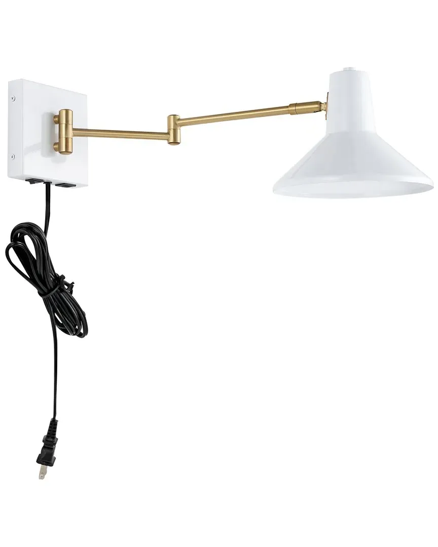 Hygge 16in USB Charging Port LED Sconce - White, Iron