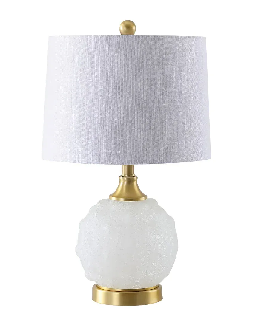 Ilsa 22in Dotted Glass Metal LED Table Lamp - White, Brass image