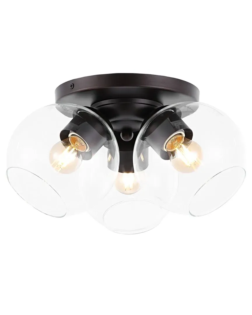 Iris 11In 3-Light Semi Flush Mount - Bronze, Iron image