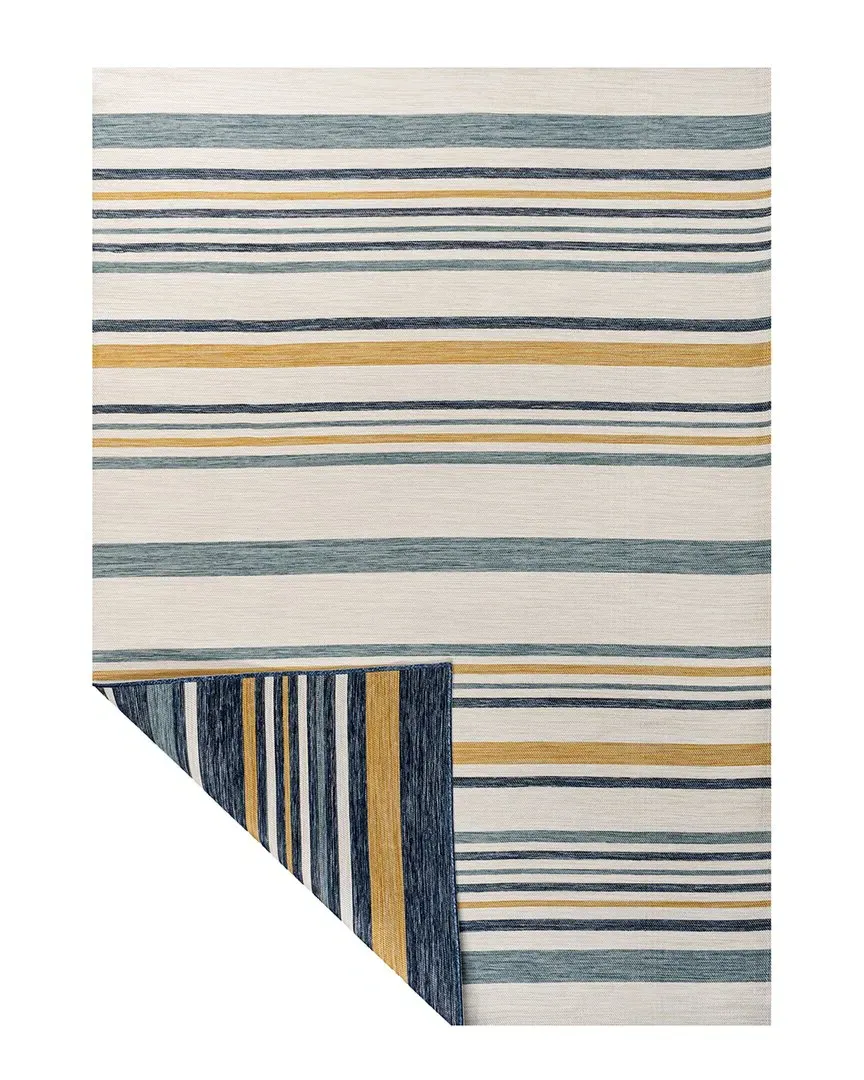 Janus Ticking Stripe Reversible Area Rug - Cream, Polypropylene