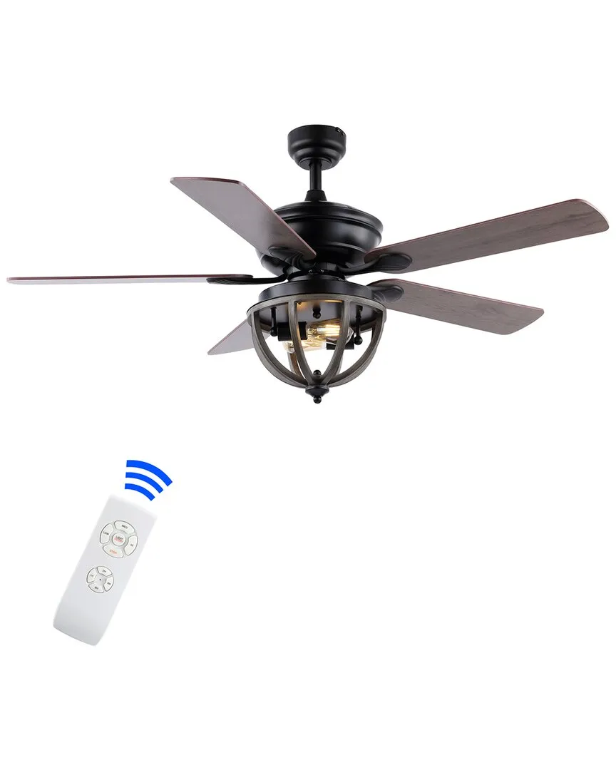 Jasper 52in Dome Shade LED Ceiling Fan with Remote - Black