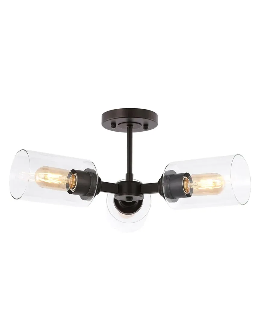 Jaymes 20in 3-Light Cylinder LED Semi Flush Mount - Bronze
