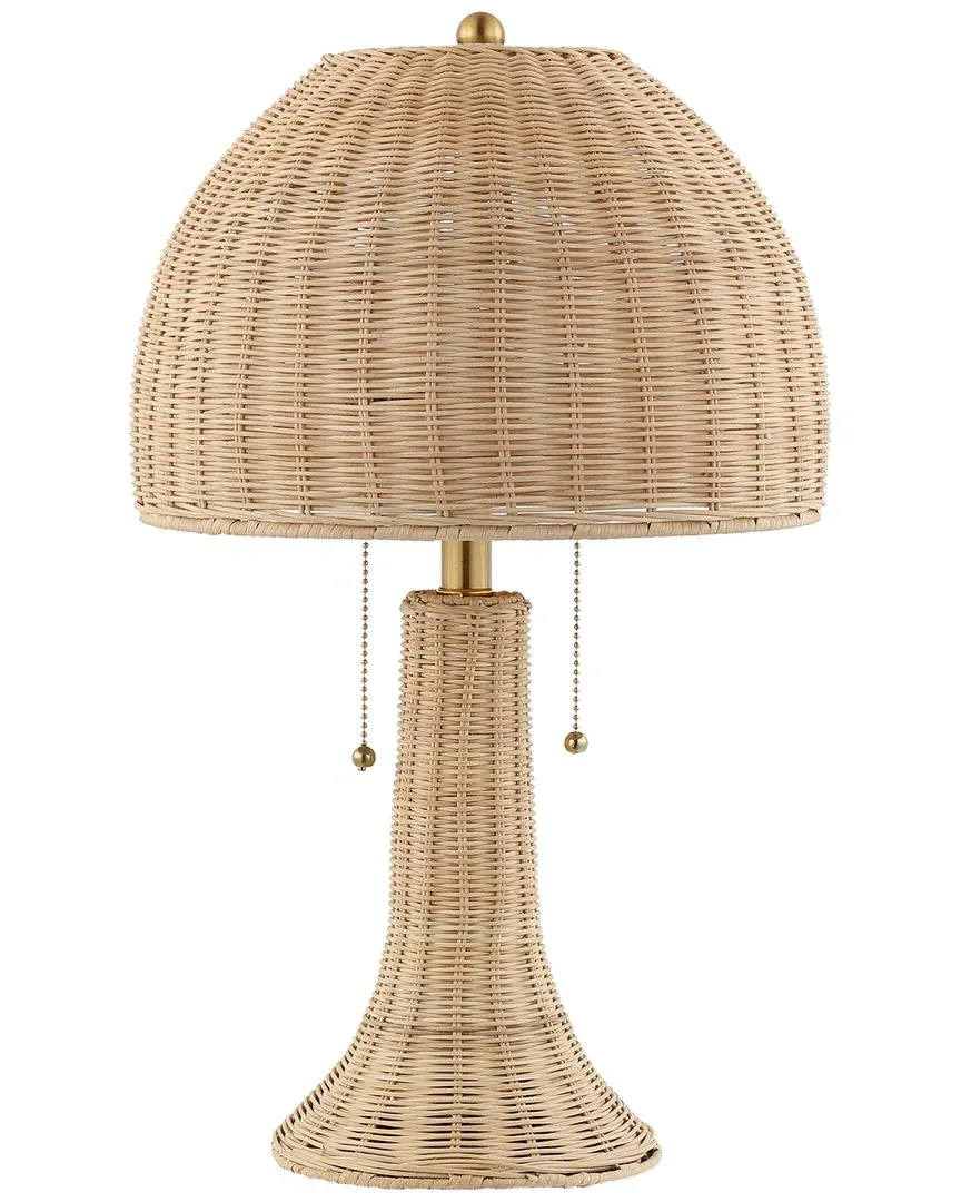 Joanie 22in LED Rattan Table Lamp - Natural image
