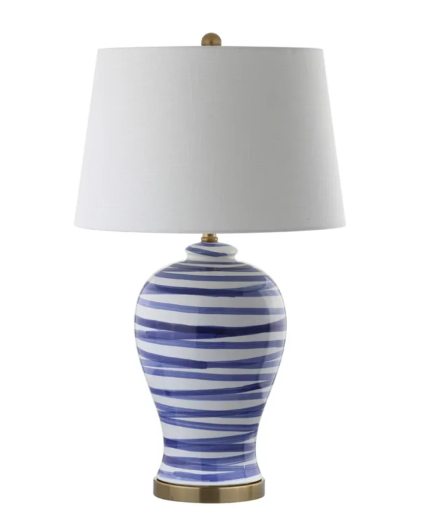 Joelle 29in Ceramic LED Table Lamp - Blue, White