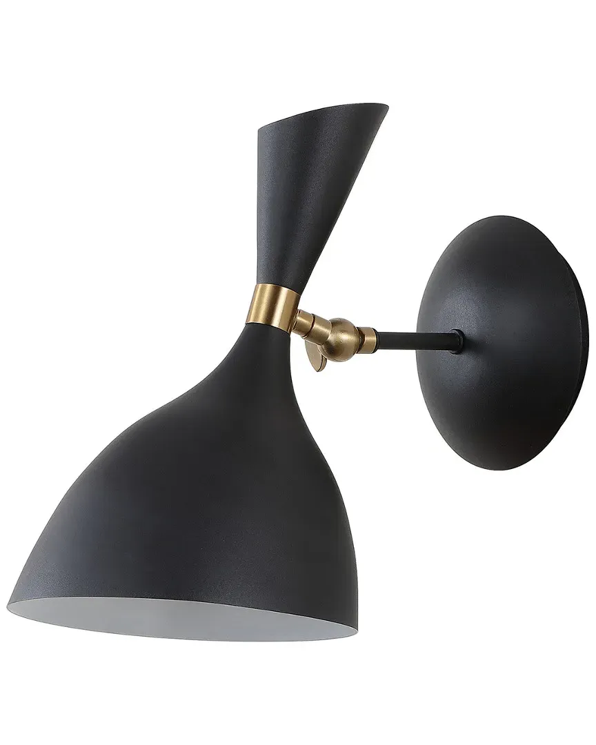 Josef 7in Retro LED Wall Sconce - Black, Brass Gold image