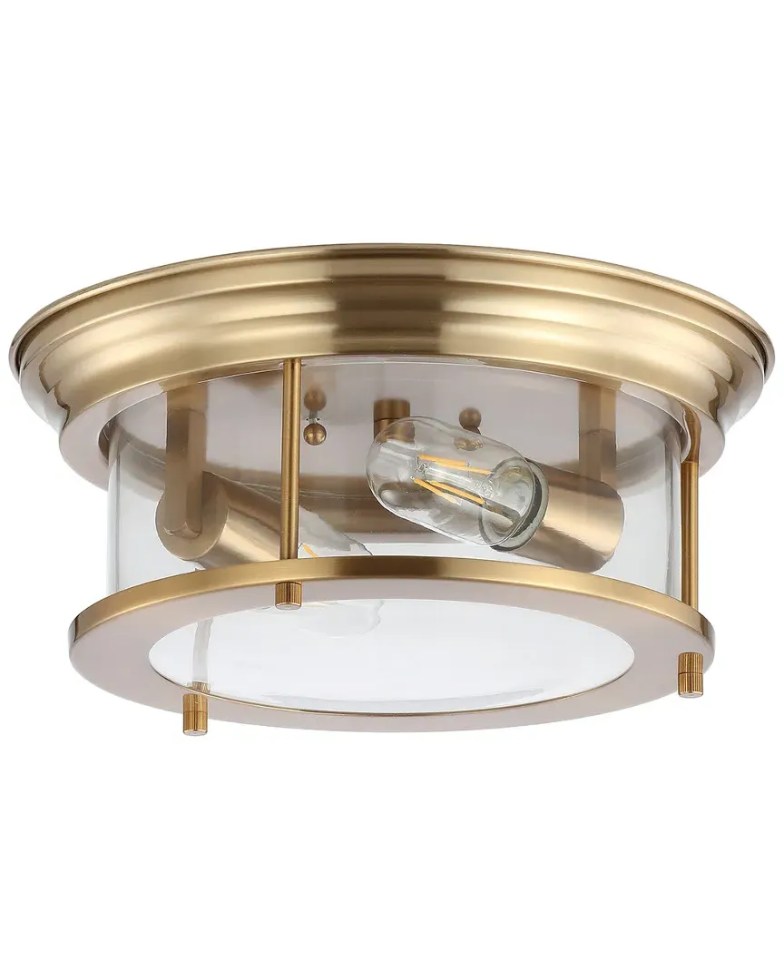 Lauren 13.25in LED Flush Mount - Brass Gold, Metal Glass image
