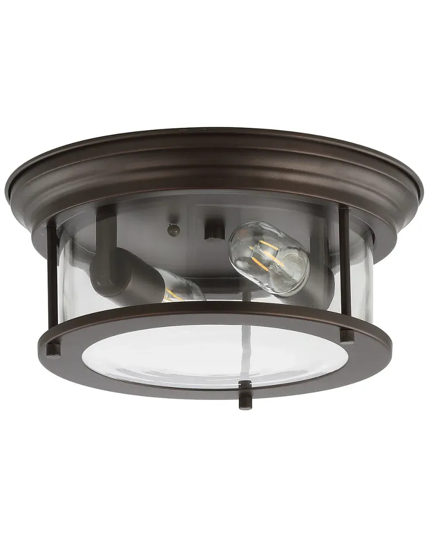 Lauren 13.25in LED Flush Mount - Oil Rubbed Bronze, Metal Glass