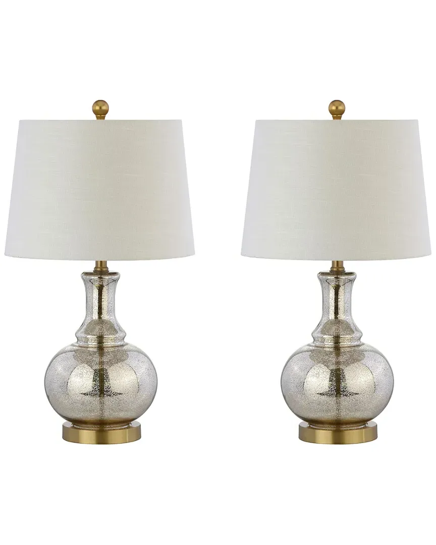 Lavelle Set of 2 Glass Table Lamps - Silver, Brass