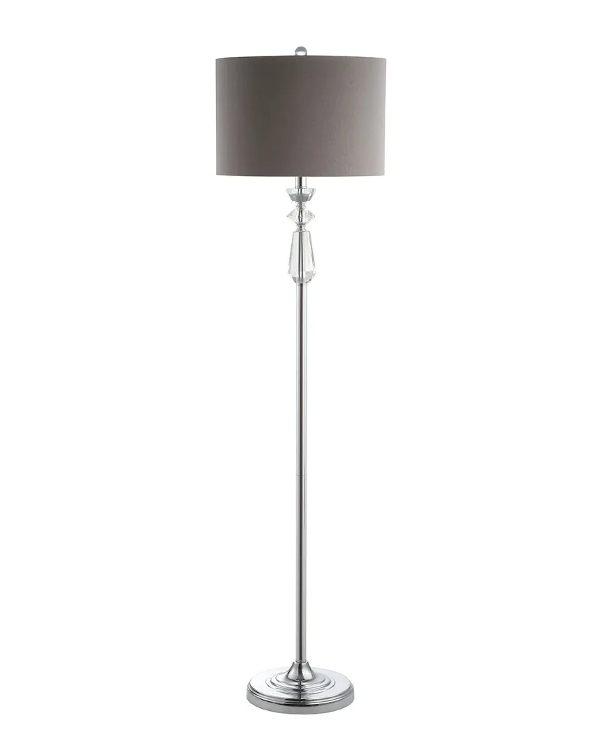 Layla 59.5in Crystal Metal LED Floor Lamp - Chrome