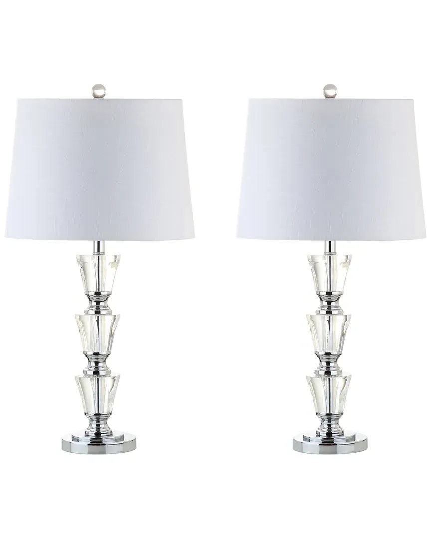Layla Set of 2 Crystal LED Table Lamps - Clear