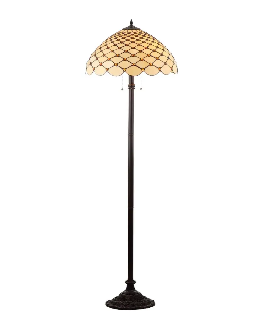 Lee Tiffany-Style LED Floor Lamp - Bronze