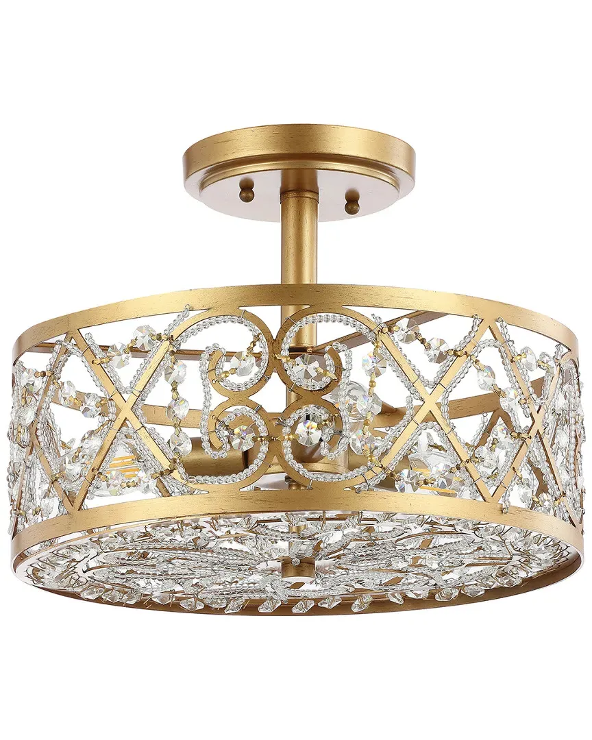 Leila 3-Light 13.25in LED Flush Mount - Antiqued Gold