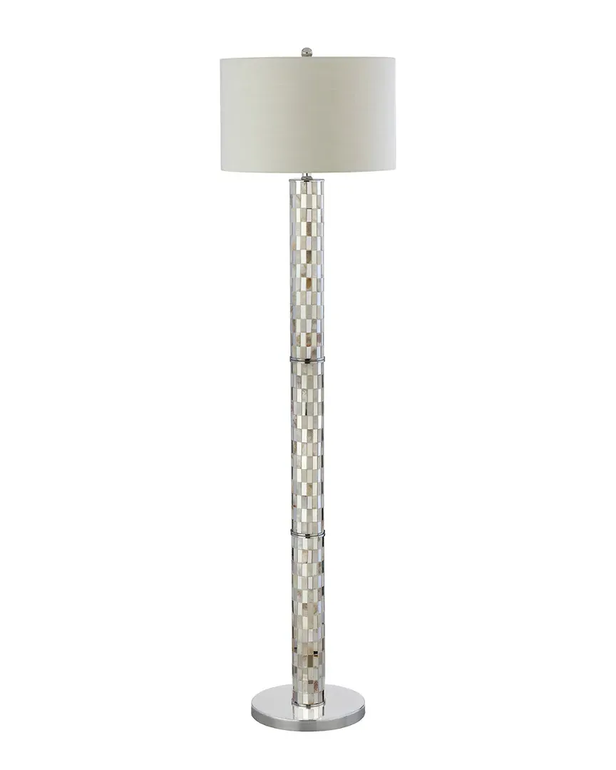 Liam Seashell Mosaic Floor Lamp - Chrome