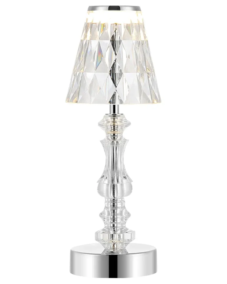 Lillian 12In Bohemian Acrylic Rechargeable LED Table Lamp - Clear image