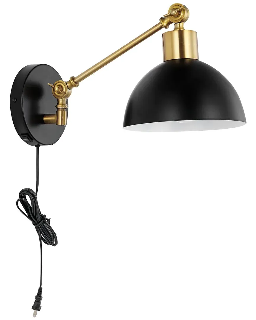 Lisa 18in LED Sconce with USB Charging Port - Black, Iron image