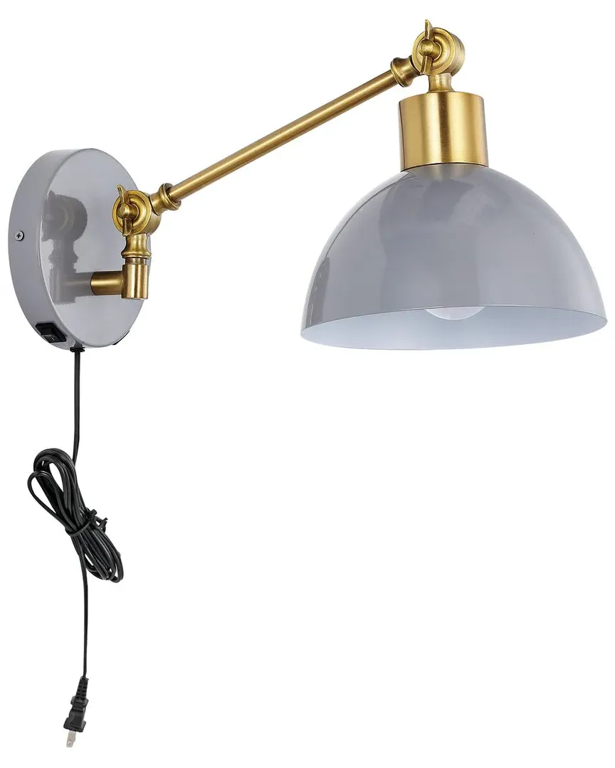 Lisa 18in LED Sconce with USB Charging Port - Grey, Iron